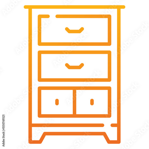 Drawers furniture gradient icon