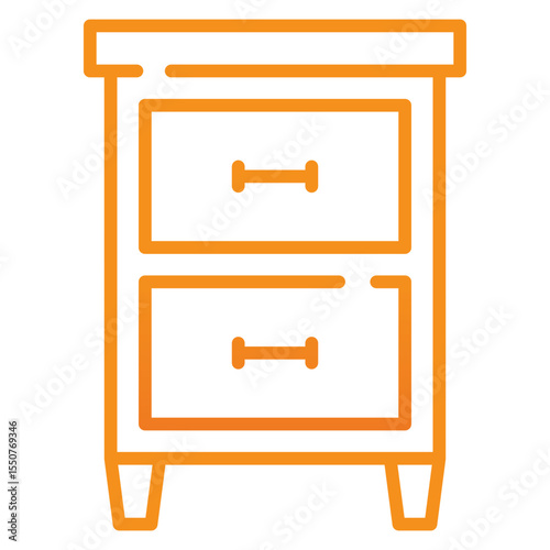 Nightstand furniture gradient icon