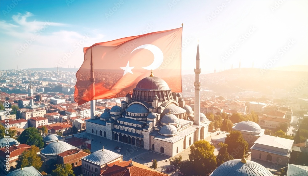 Naklejka premium トルコの国旗