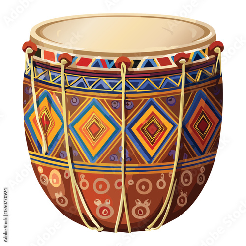Vibrant Colorful Patterned Hand Drum