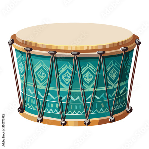 Blue Patterned Traditional Hand Drum
