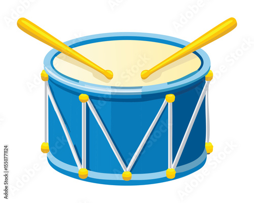 Blue Drum Percussion Instrument Illustration
