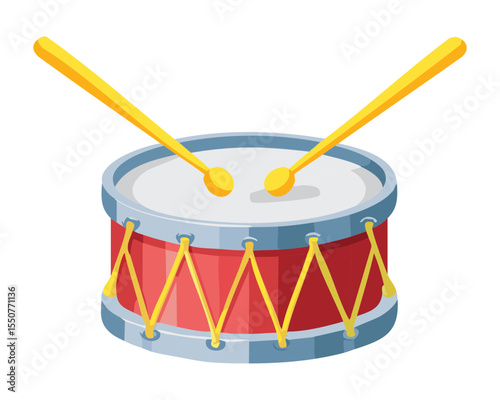 Red Drum with Yellow Sticks Illustration