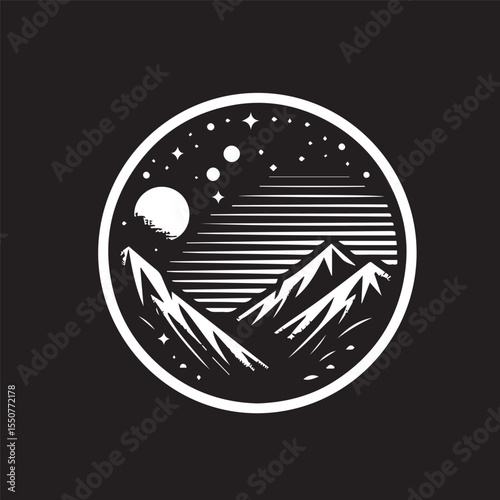 black and white night background, editable vector image
