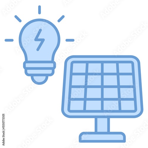 Solar Panel Icon Element For Design