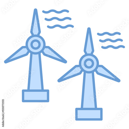 Offshore Wind Icon Element For Design