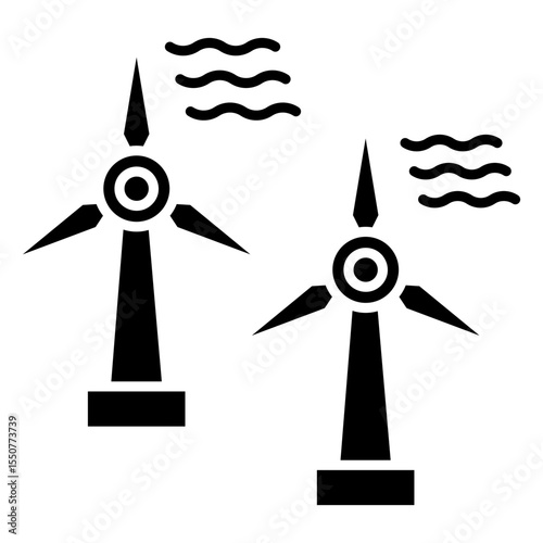 Offshore Wind Icon Element For Design
