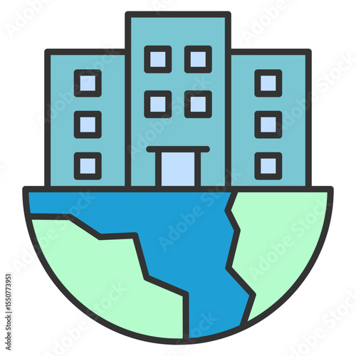 Sustainable City Icon Element For Design