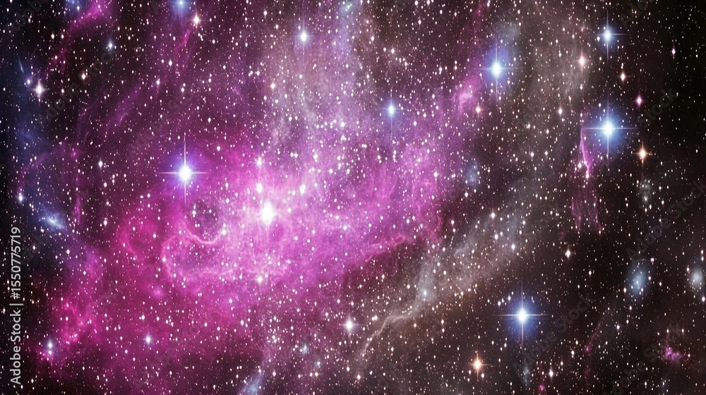 Vibrant Purple Nebula Space Background with Stars Vibrant Purple Nebula Space Background with Stars
