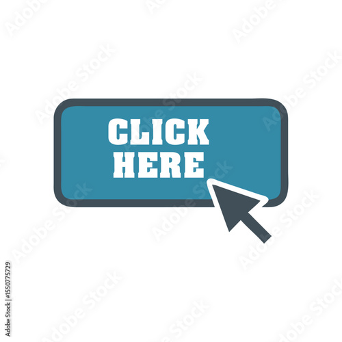 Click Here" Button with Mouse Cursor for Websites