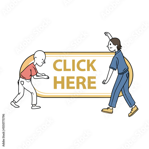 Digital "Click Here" Button for Online Engagement