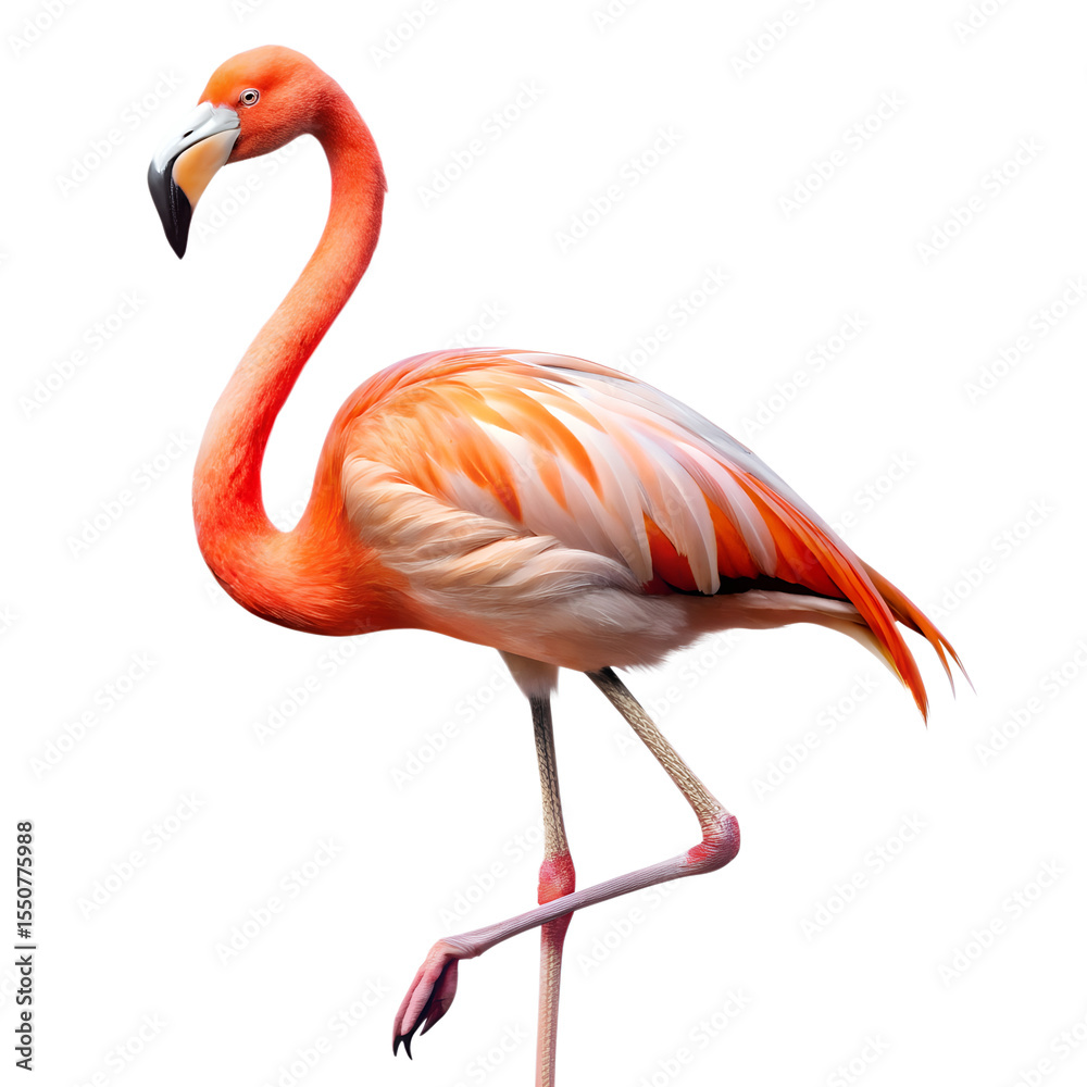 Fototapeta premium flamingo animal isolated on white background