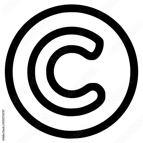 Copyright symbol in a clean vector design used for digital content