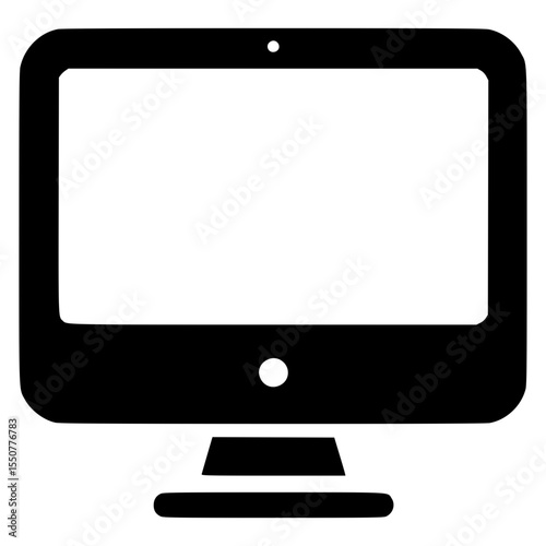 Stylized black vector computer monitor on a white background