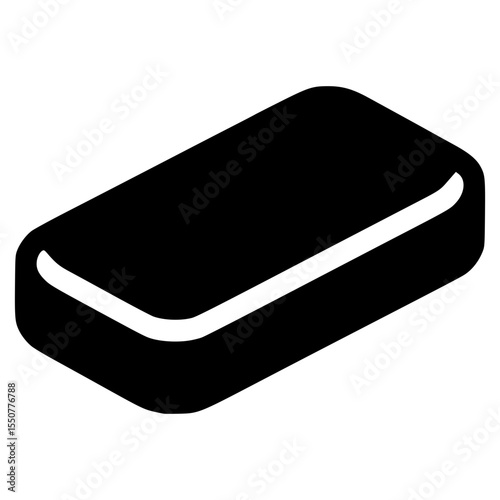 Simple black soap bar vector design for clean aesthetics