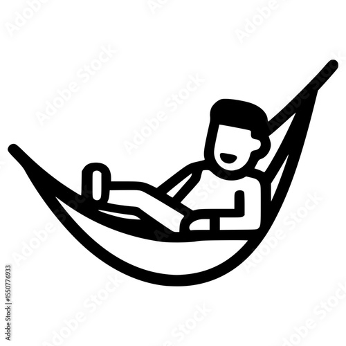 Relaxing in a hammock on a sunny day outdoors