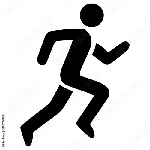 Running figure in a dynamic pose showcasing athletic movement
