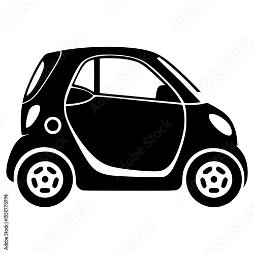 Compact electric car outline for urban commuting and city driving