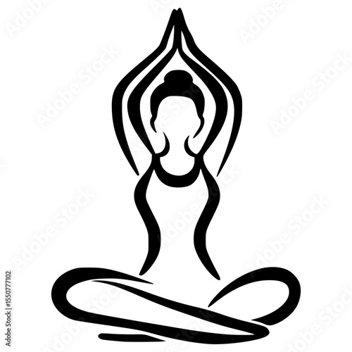 Elegant woman practicing yoga in a serene meditation pose