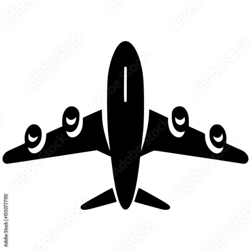 Airplane vector design showing top view of aircraft in flight