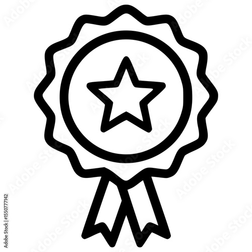 Award ribbon with a star symbol for recognition and achievement