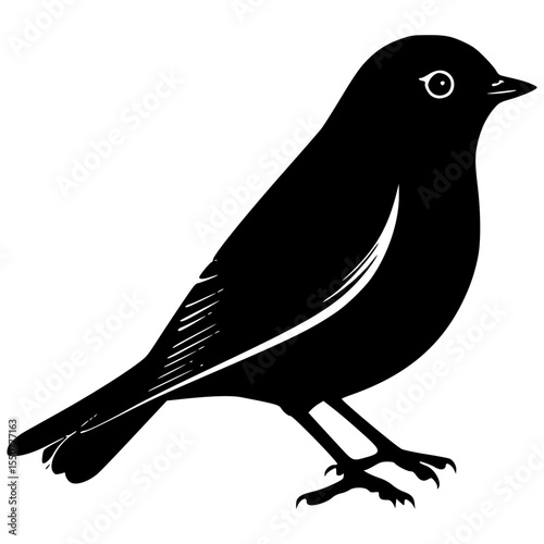 Bird silhouette in a simple vector design for creative projects