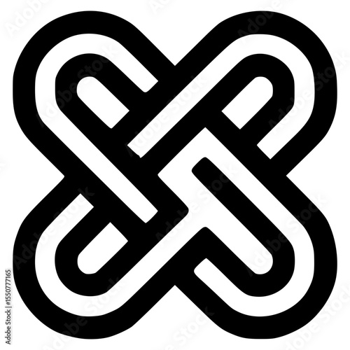 Intricate black and white infinite knot design for creative projects