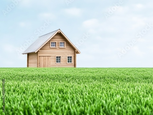 Wallpaper Mural Wooden cabin in a grassy field Torontodigital.ca