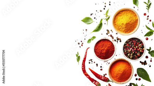 Title: Red Paprika Powder Pile Isolated on White Background  Fine Ground Spice Dust Close up
