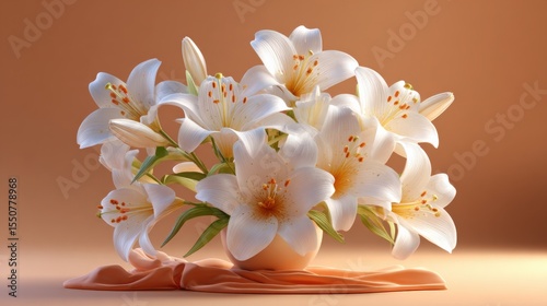 A Delicate Arrangement of White Lilies
