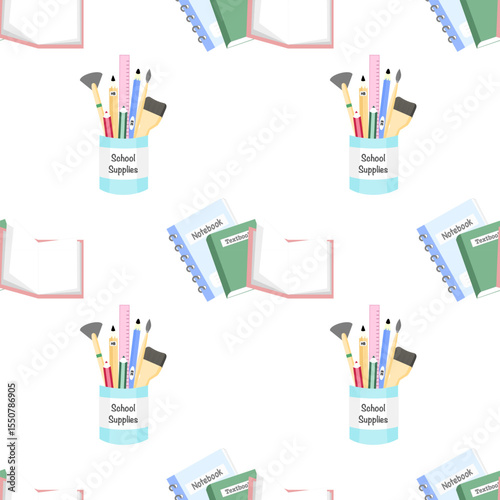 Back to school seamless pattern background