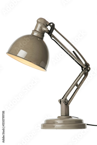 Modern Desk Lamp with Brass Finish and Adjustable Arm Design