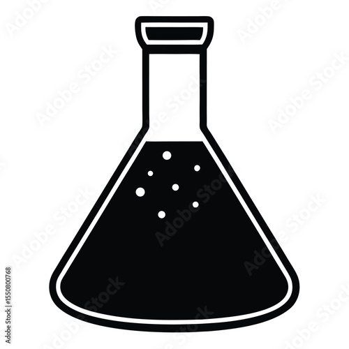 Biologist element isolated biochemistry flask on white background