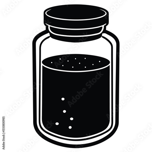 Biologist element isolated biological sample jar on white background
