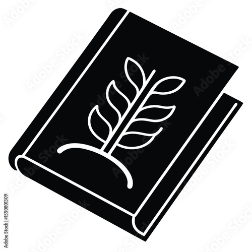 Biologist element isolated biology textbook on white background