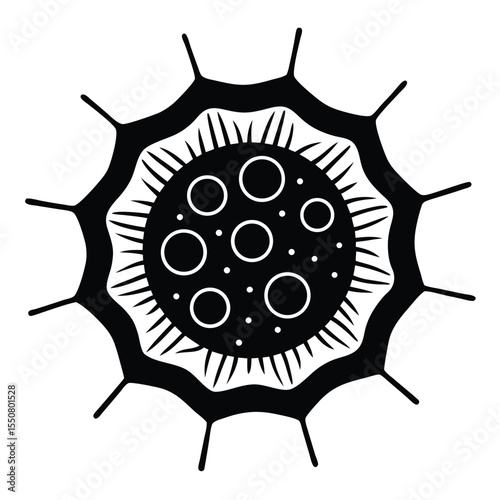 Biologist element isolated cell structure diagram on white backgroun