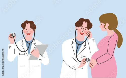 Illustration of obstetrician