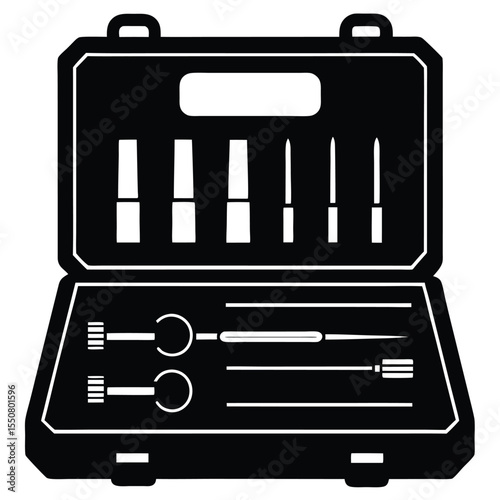 Biologist element isolated dissecting kit on white background