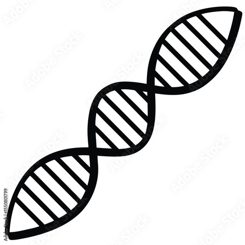 Biologist element isolated dna strand model on white background