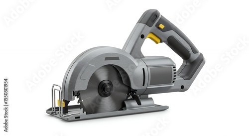 Gray and yellow electric circular saw
