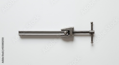 Modern metal clamp against white background