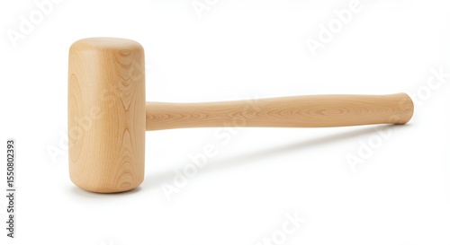 Wooden mallet isolated on white background