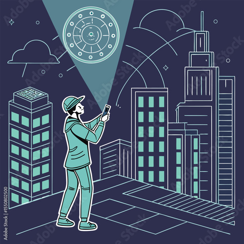 AI scanning city data in augmented reality