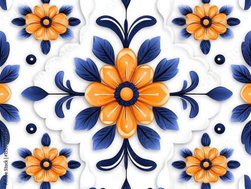 Ornate floral tile pattern