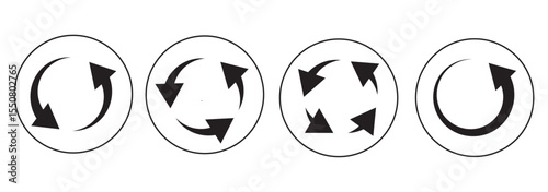 circle arrow icon set. refresh and reload icon set. recycle arrow vector icon, recycling symbol, reuse sign, recycle eco icon,