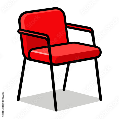 red chair isolated on white
