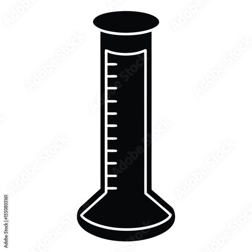 Biologist element isolated graduated cylinder on white background