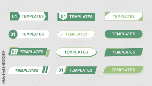 12 simple business style labels, ui bar