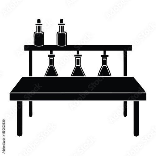 Biologist element isolated laboratory bench on white background