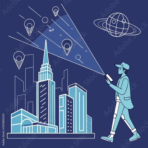 AI scanning city data in augmented reality